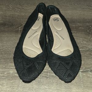 SO Women's Textured Lace Flats